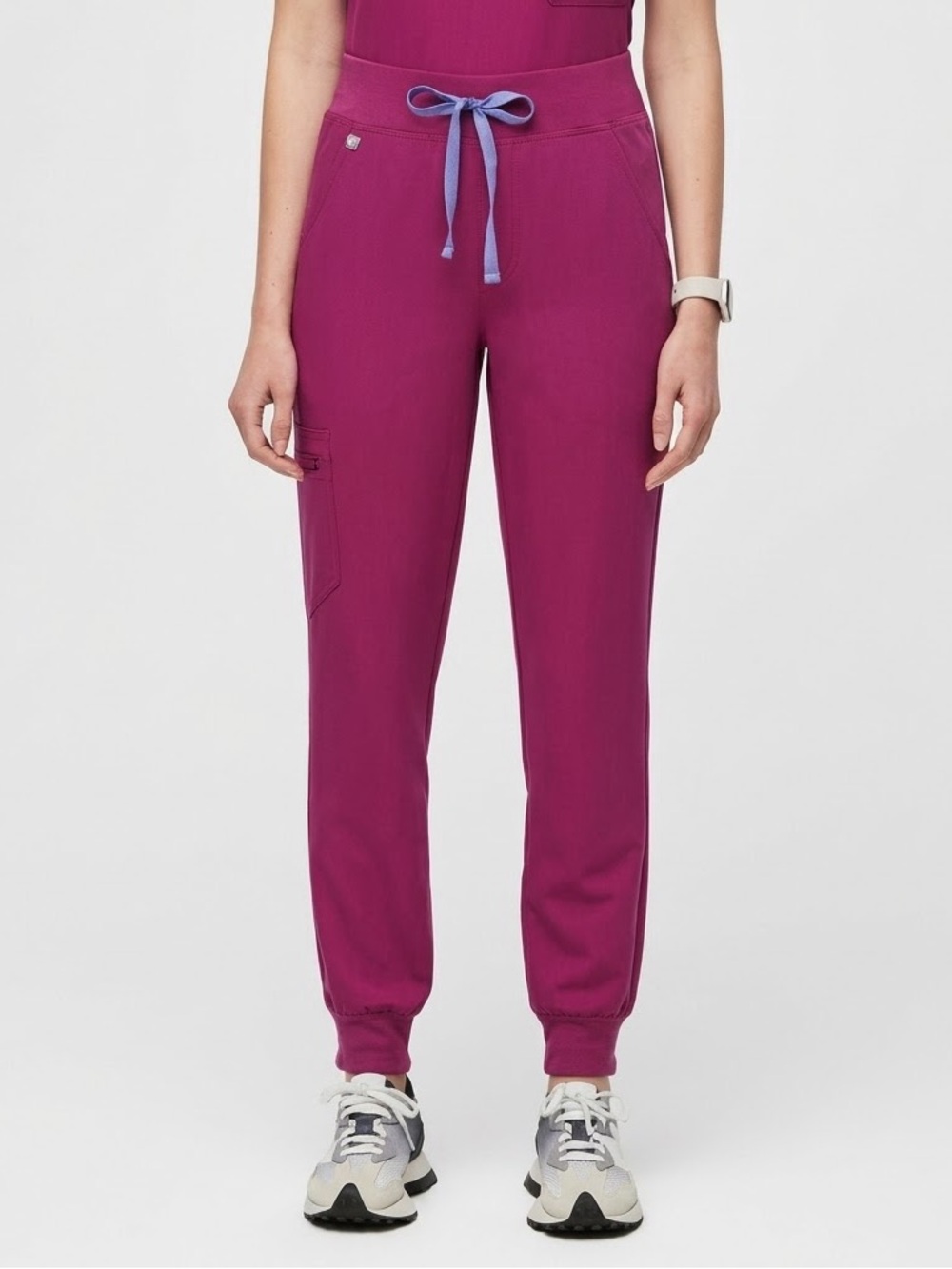 FIGS Zamora Jogger Scrub Pants Raspberry Sorbet Pink Blue Drawcord S